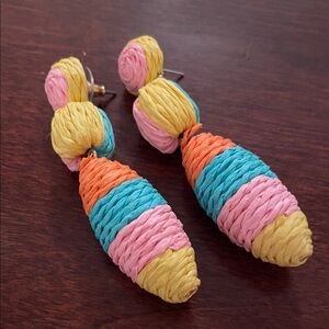 Colorful Woven Drop Earrings